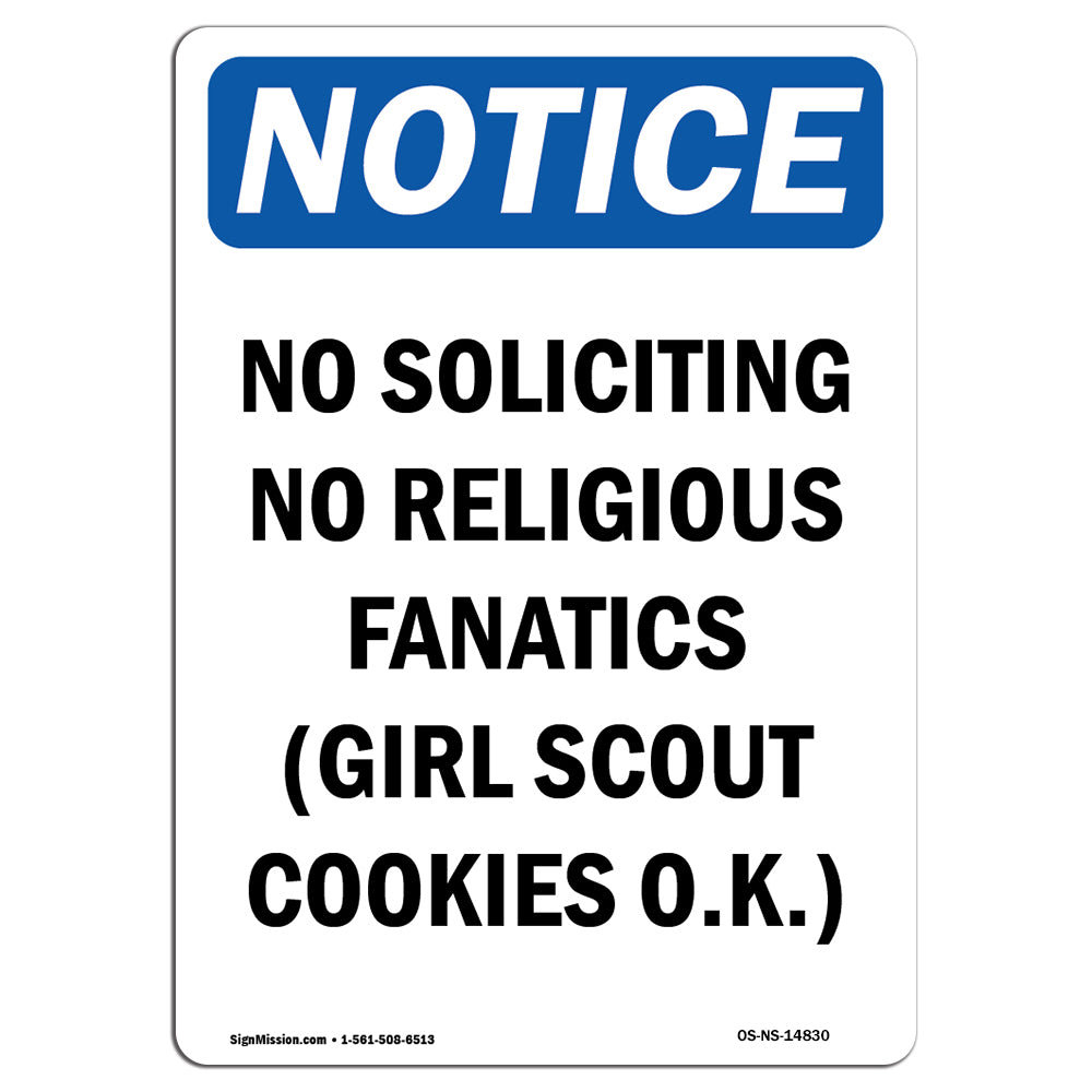 SignMission No Soliciting No Religious Fanatics Sign Wayfair