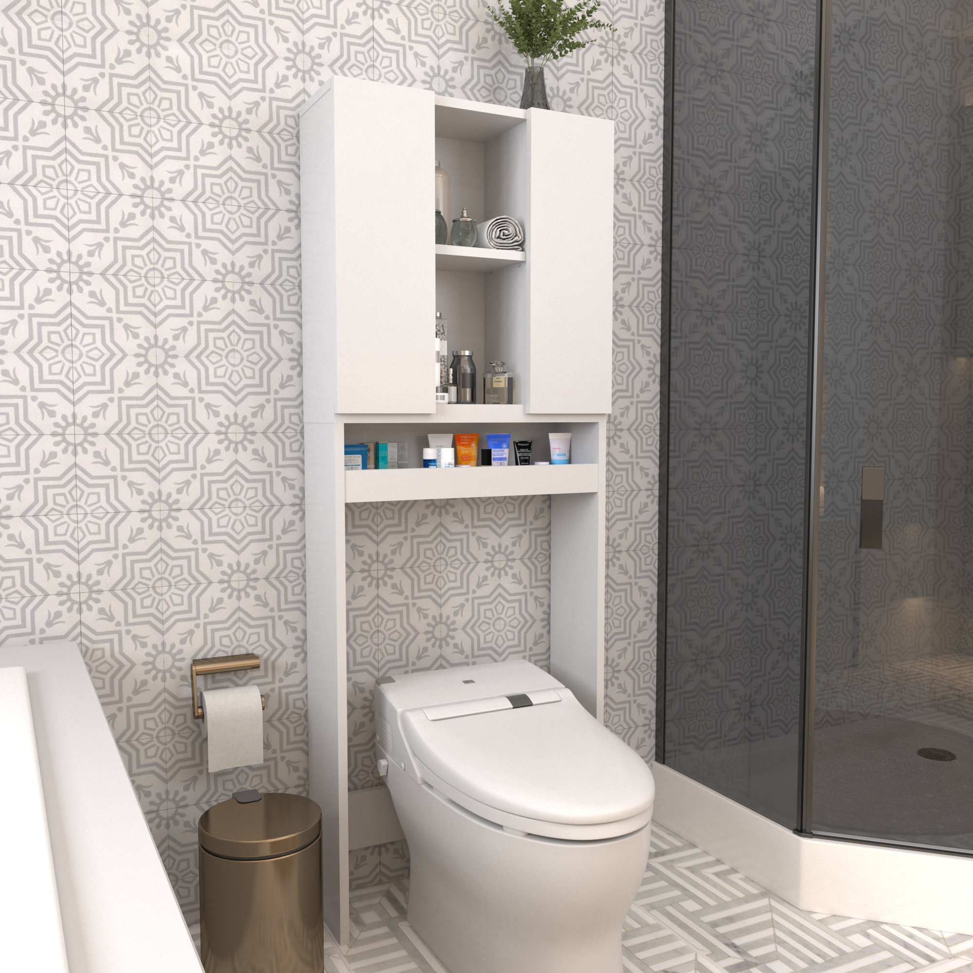 Decorotika Wall Mounted OverTheToilet Storage & Reviews Wayfair