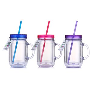 Great for Toddler Kids and Adult Drinks Plastic Lids with Straw Hole No Rust BPA Free 4 Pack Regular Mouth Mason Jars Straw Lids Reusable Cleaning Brush Silicone Straws 