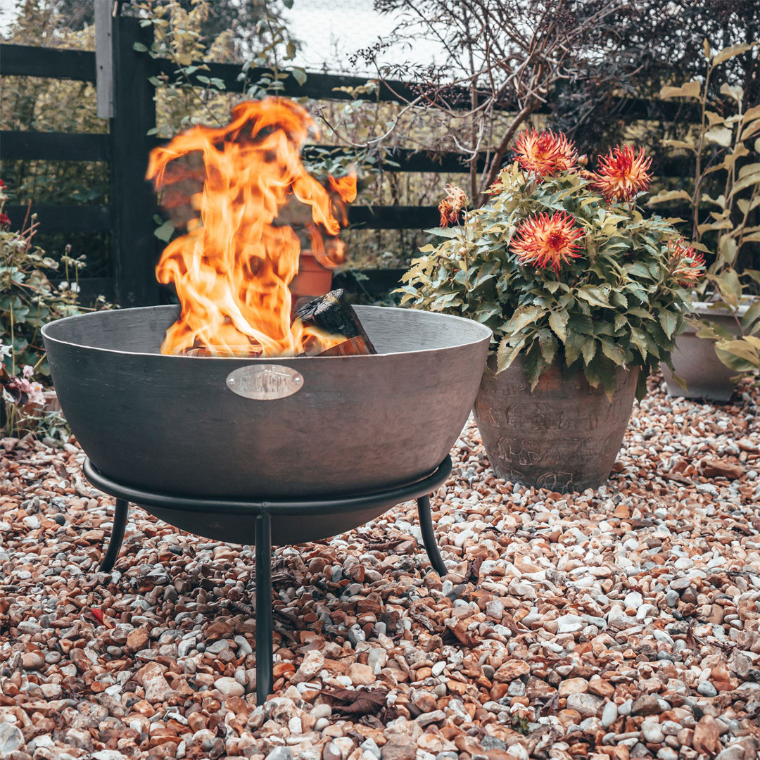 Steel Garden Fire Pit - 60cm - Grey
