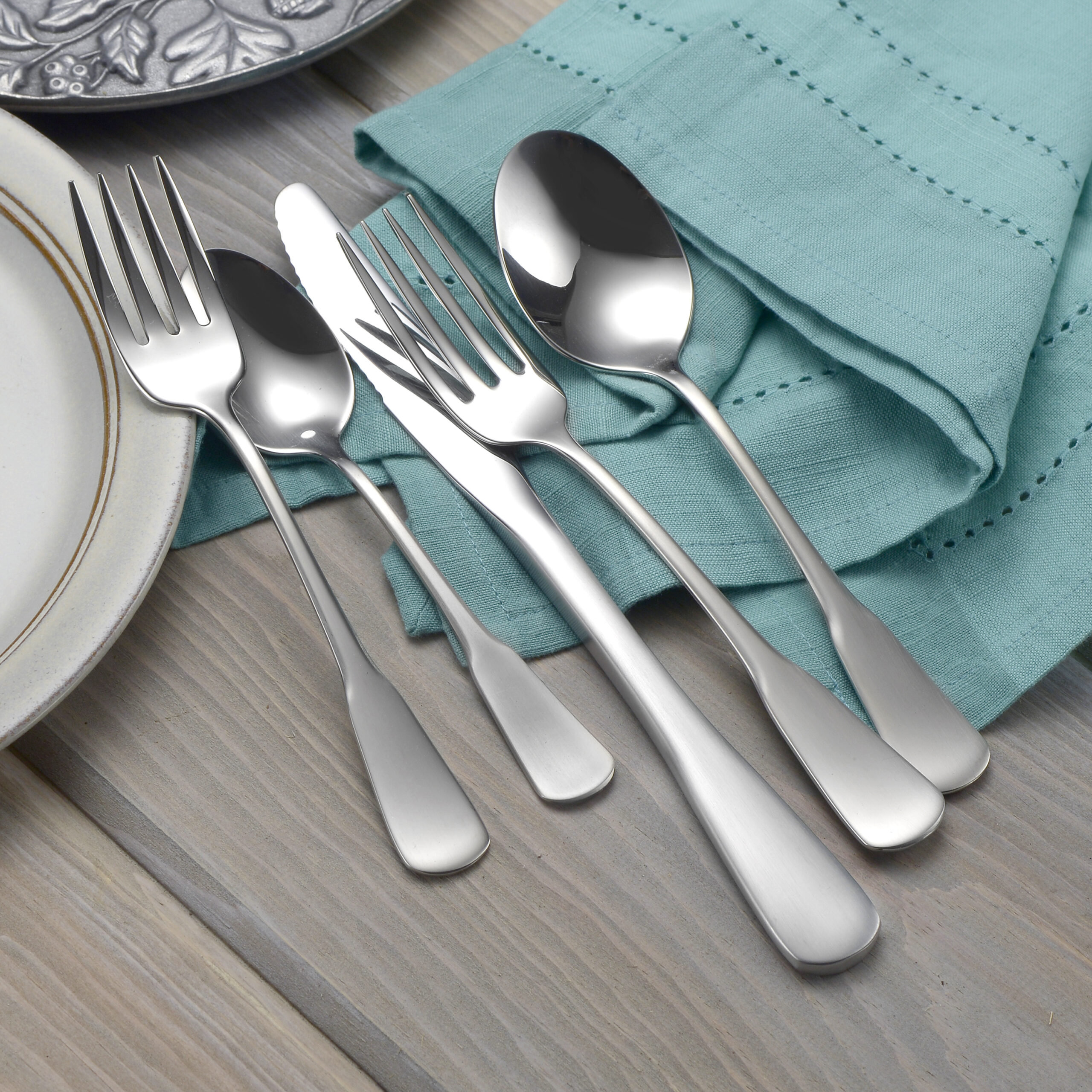 Liberty Tabletop Candra Stainless Steel Flatware Set of 40 Wayfair