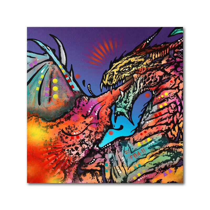 Colorful Metallic Dragon Wall Decorations - Dragon - Graphic Art - Dragon Wall Art