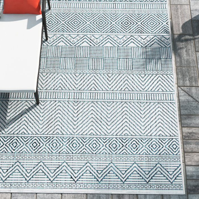 Sol 72 Outdoor™ Melillo Turquoise Indoor/Outdoor Rug & Reviews | Wayfair