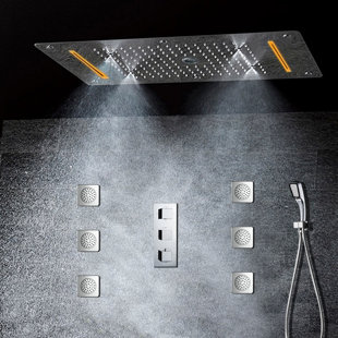 Reno Multi-Function Thermostatic Complete Shower System with Rough-in-Valve