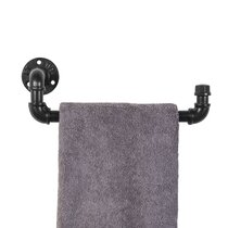Industrial Towel Holder Black Pipe Towel Rack Lightweight 26" Pipe Towel Bar 