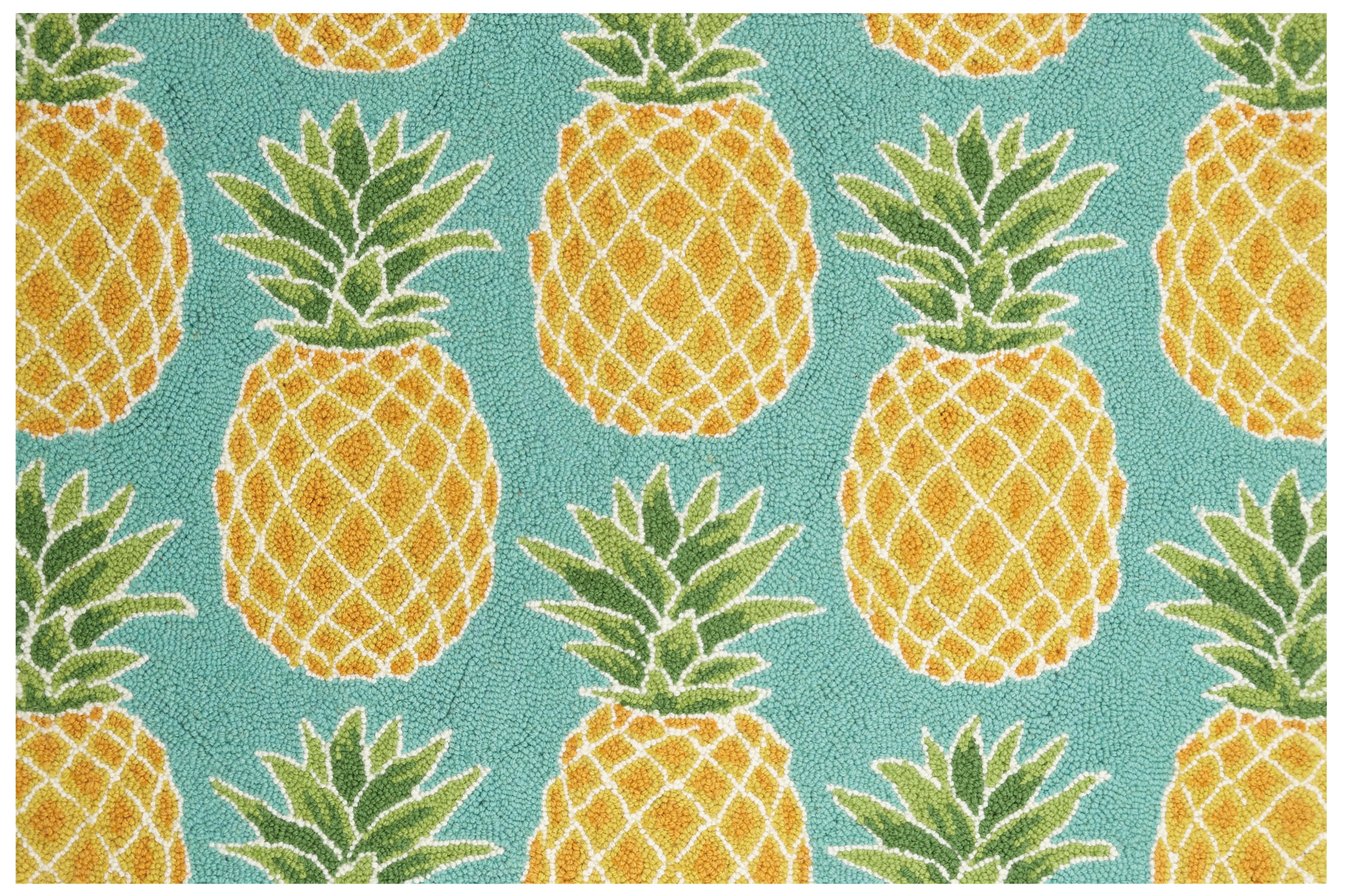 Suzanne Nicoll Studio Pineapples Teal/Yellow Area Rug & Reviews Wayfair