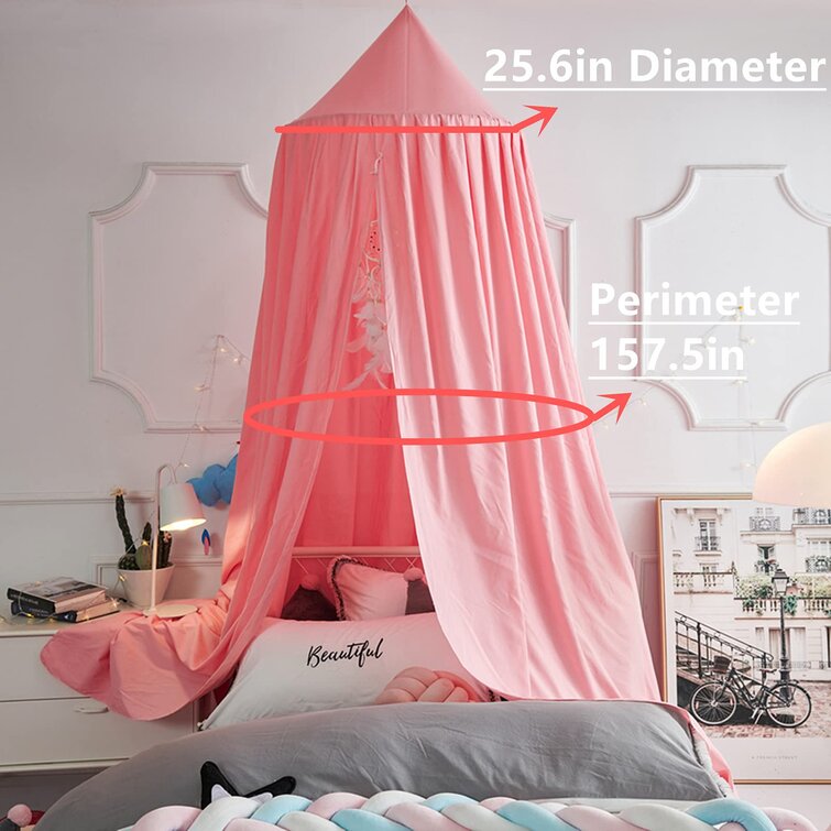 Kids Indoor Outdoor Playing Reading Bed Canopy for Girls Bed Cotton Dome Mosquito Net for Baby Pink Bedroom Decoration