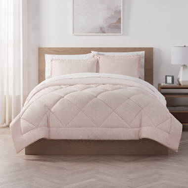 Serta Simply Clean Antimicrobial 3 Piece Comforter Set (Blush - King)