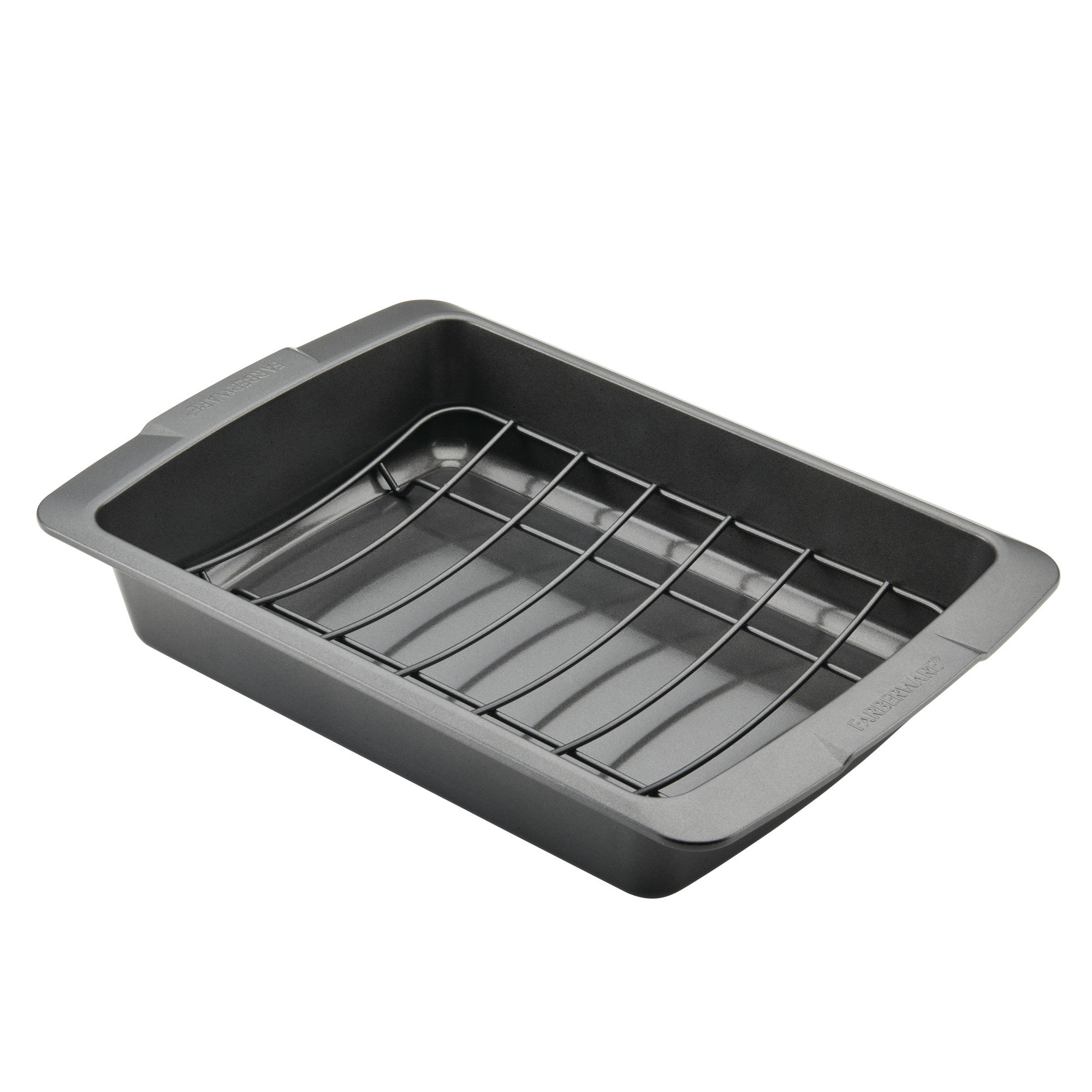 Farberware Bakeware Nonstick Roaster / Roasting Pan With URack, 14.75