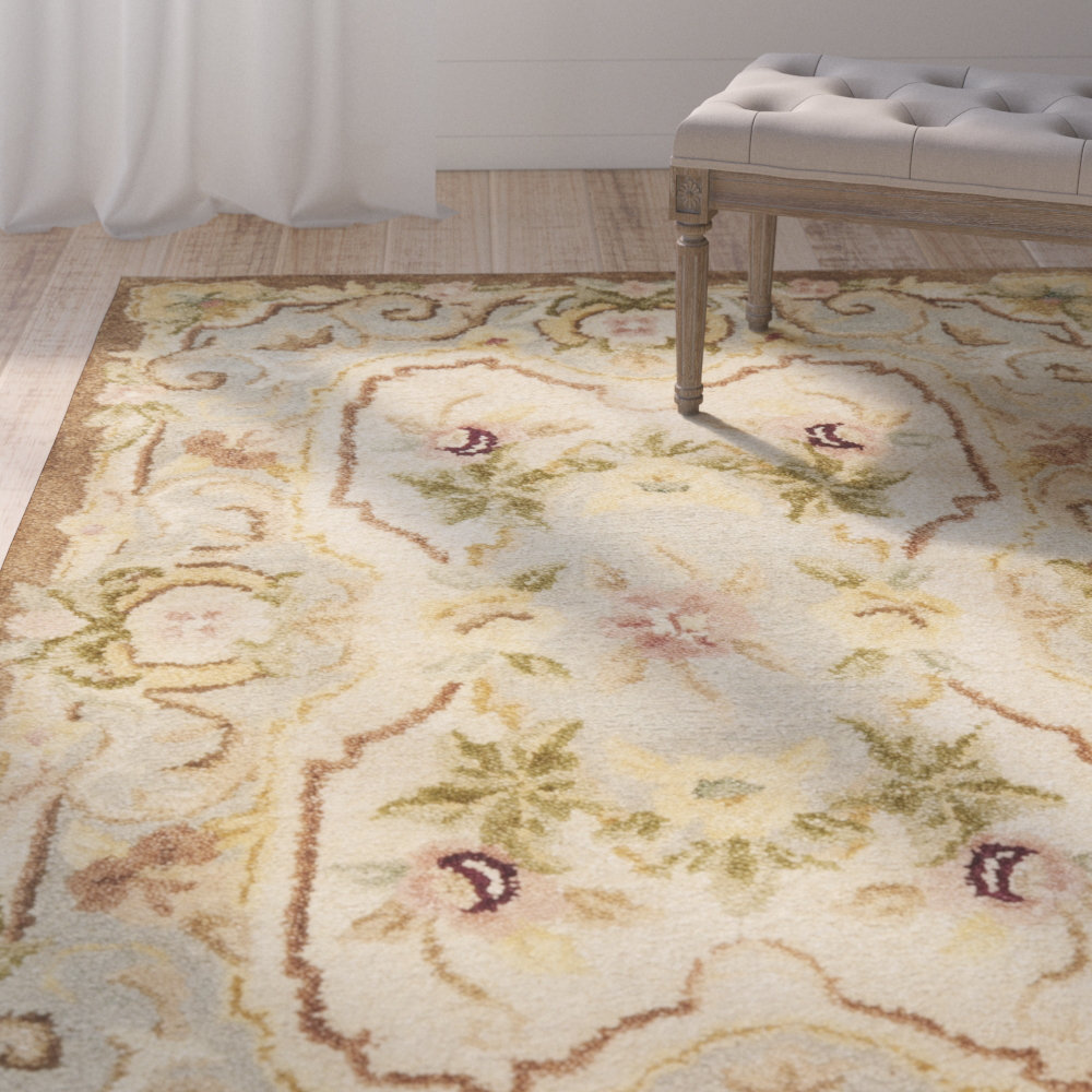 Safavieh Empire Handmade Wool Ivory/Light Blue Rug Wayfair