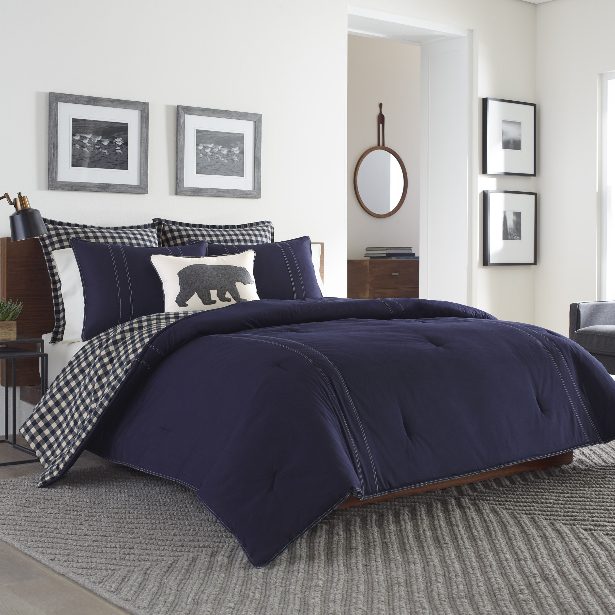 Eddie Bauer Kingston Comforter Set, Full/Queen - Navy