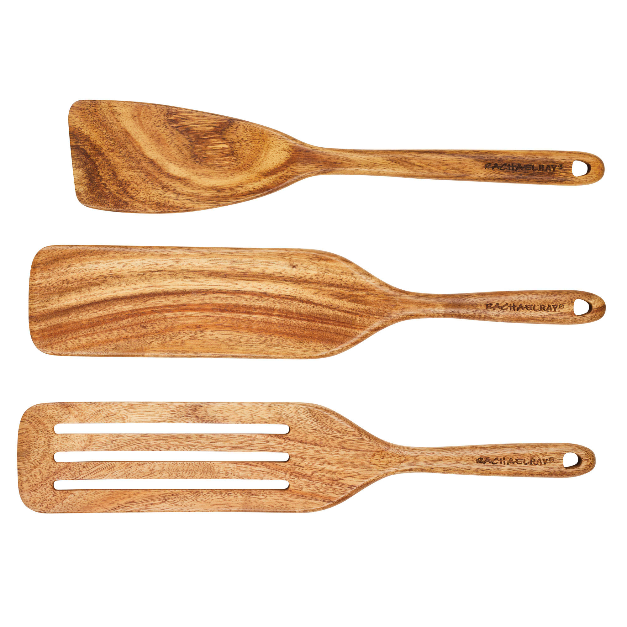 Rachael Ray Tools & Gadgets Wooden Kitchen/ Cooking Utensil Set, 3