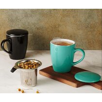 Crystal Glass Milk Tea Mug Coffee Cup With Tea Infuser Filter Fashion 1 Set 