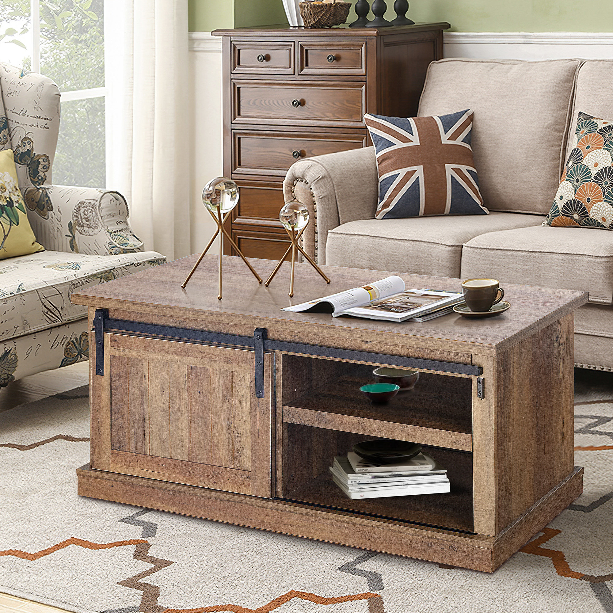 Gracie Oaks Abdulaye Solid Coffee Table with Storage & Reviews Wayfair