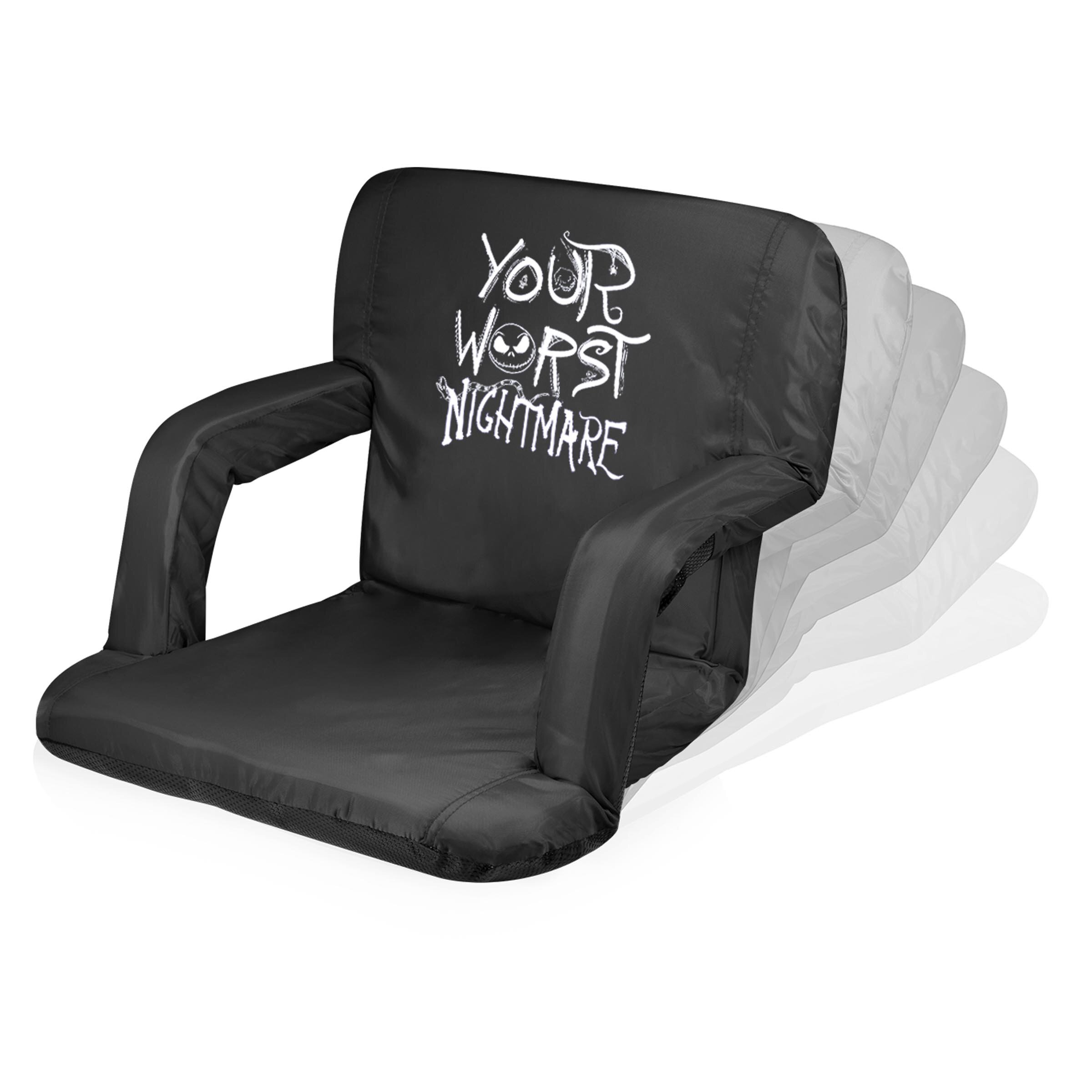 Portable Folding Stadium Seat Back Chair Bum Cushion Padded Bleacher Sport Black 
