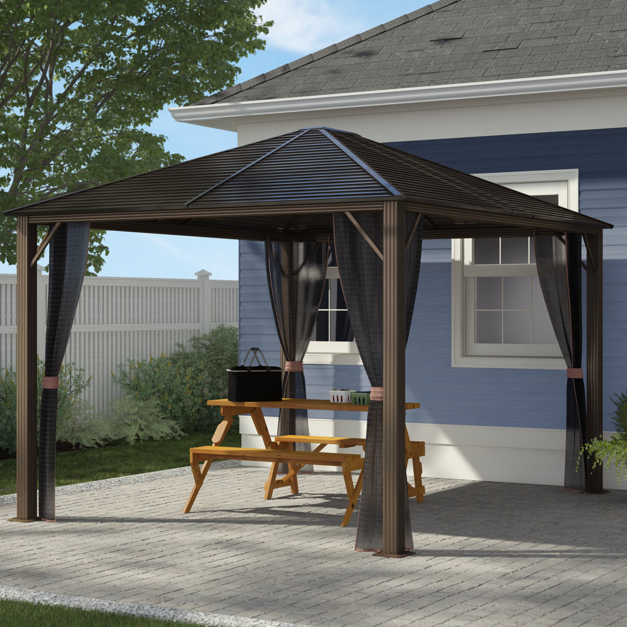 10 Ft. D Aluminum Patio Gazebo 