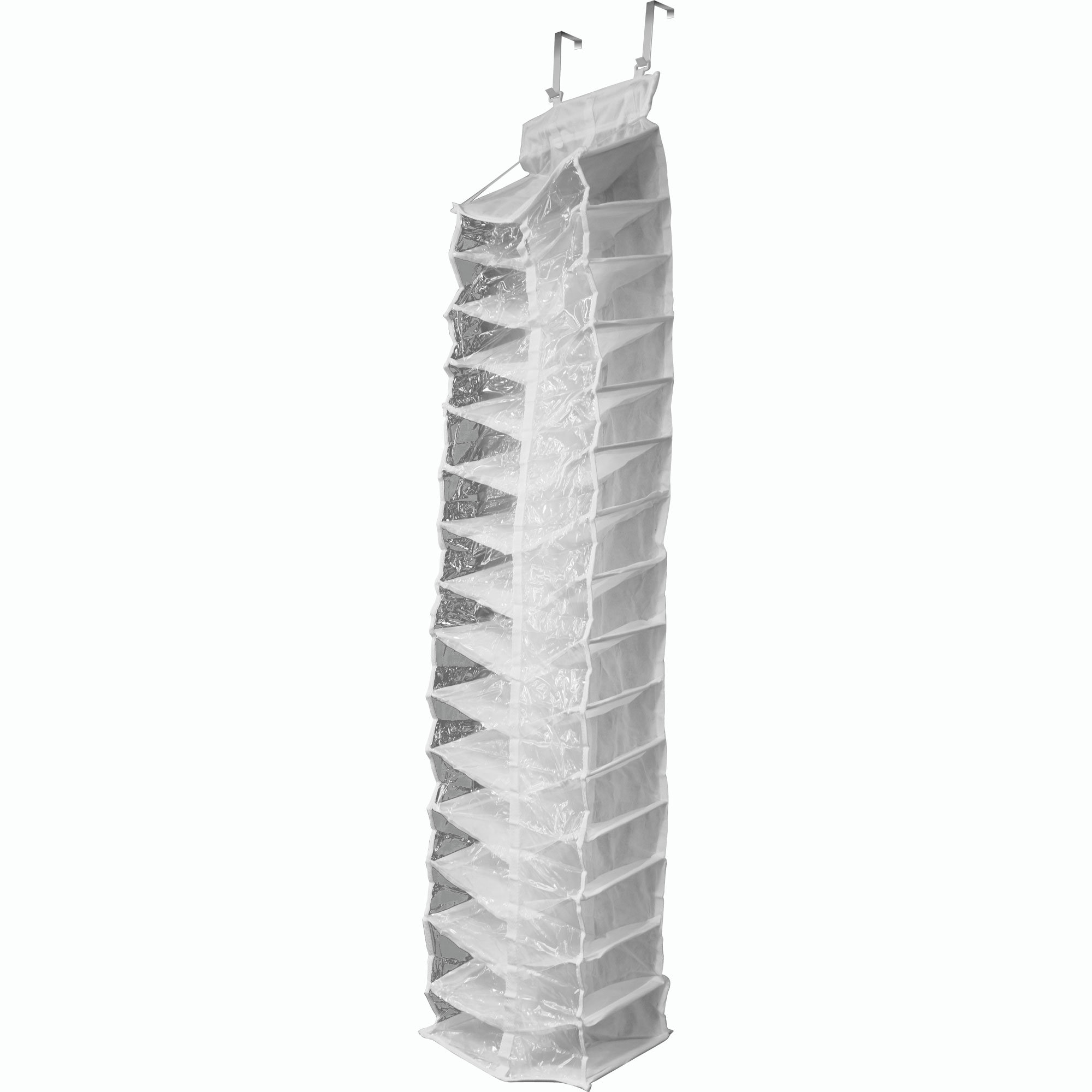 Trademark Home Collection 30 Pairs White Plastic Hanging Shoe Organizer