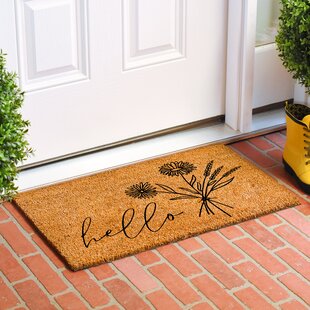 Natural Coir Doormat Bee Happy Novelty Mats for Outside Durable Non Shed Mats UK 