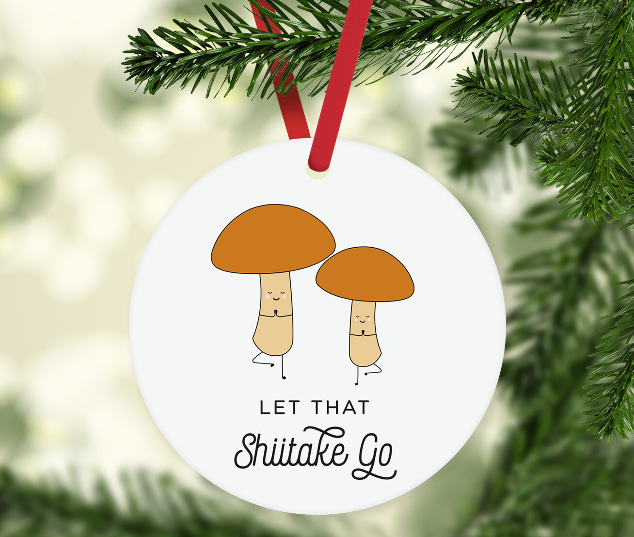 The Holiday Aisle® Funny Food Pun Mushroom Holiday Shaped Ornament | Wayfair