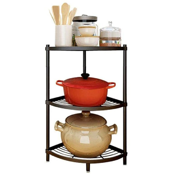 Prep & Savour 3-Tier Kitchen Corner Shelf Rack, Cookware ...
