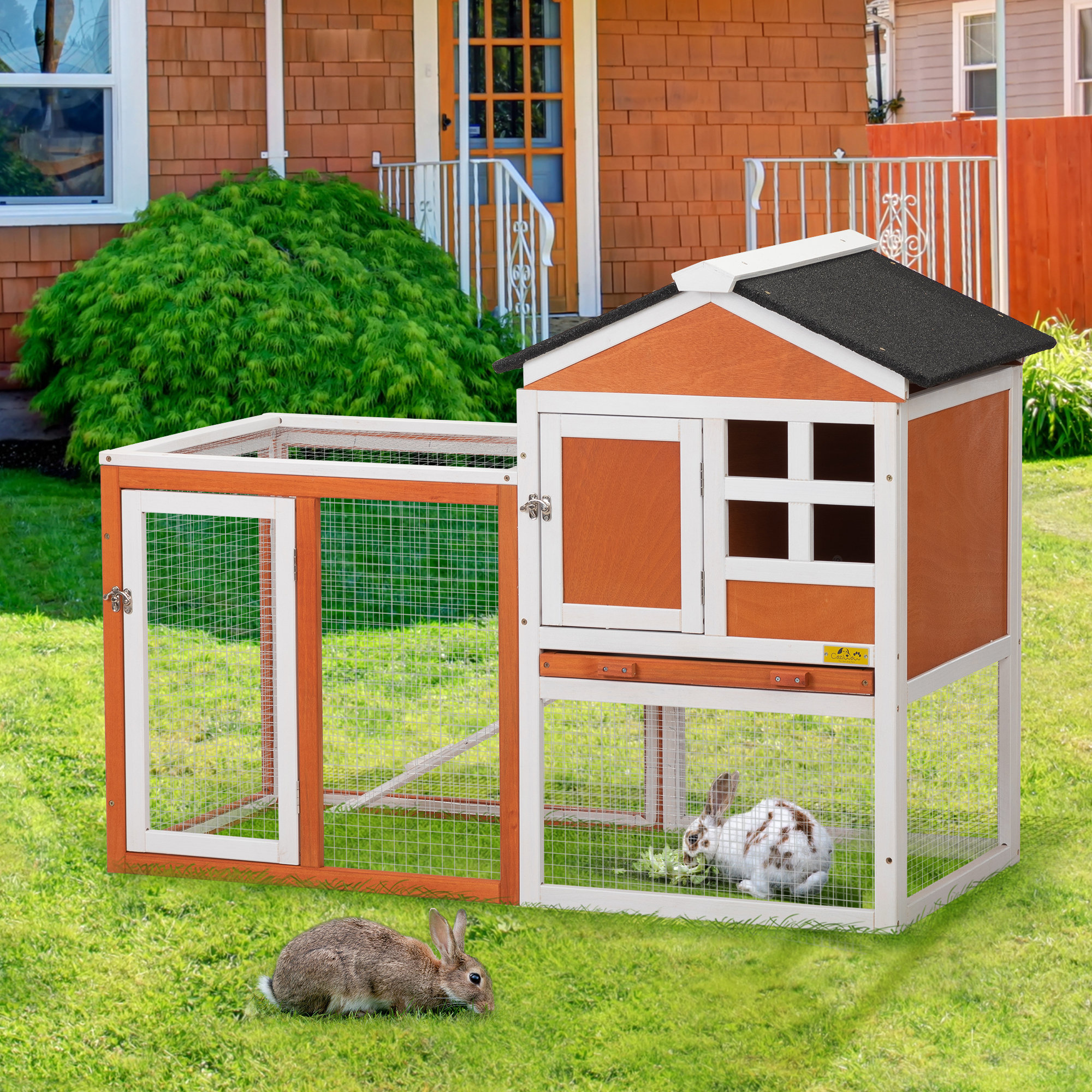 Tucker Murphy Pet™ Daleysa Weather Resistant Rabbit Hutch with Ramp