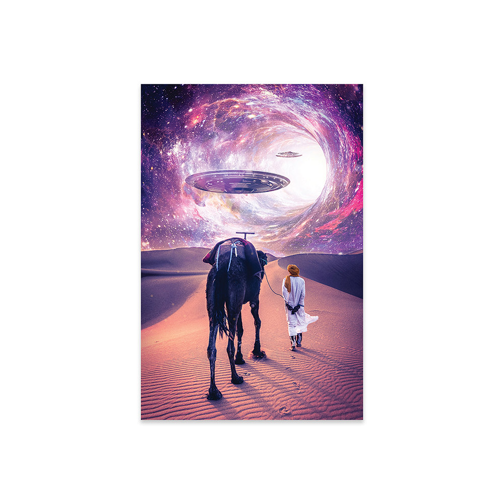 Red Barrel Studio® Flying Saucers In The Desert by GEN Z Unframed