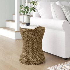 Details about   Handwoven Coffee Accent Table Tropical Square Coastal Solid Wood Neutral Brown 
