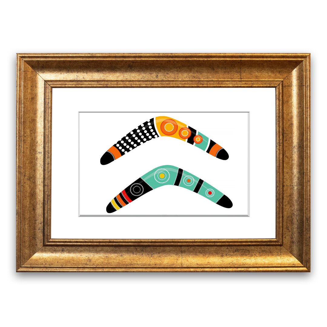 'Aboriginal Boomerang' Framed Graphic Art 