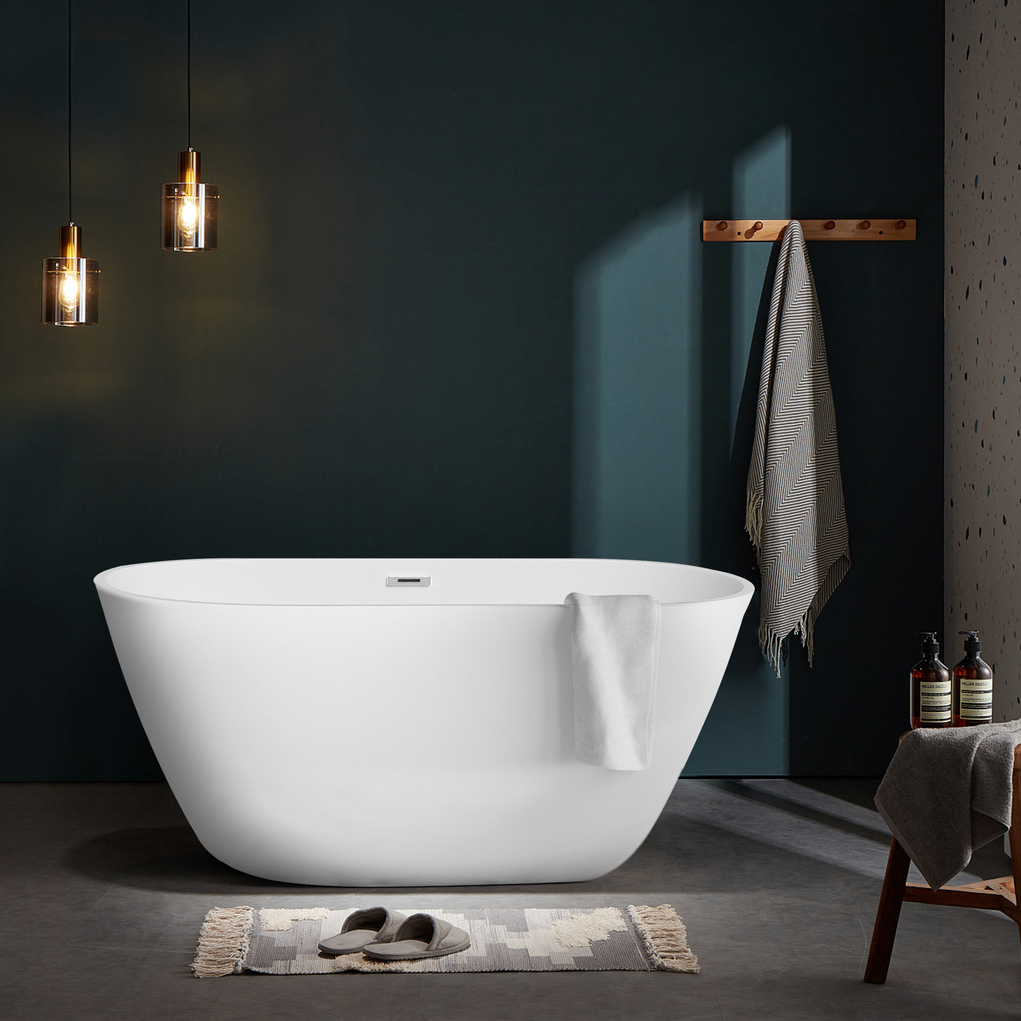 Hokua 59" x 23" Freestanding Soaking Americast Bathtub Wayfair