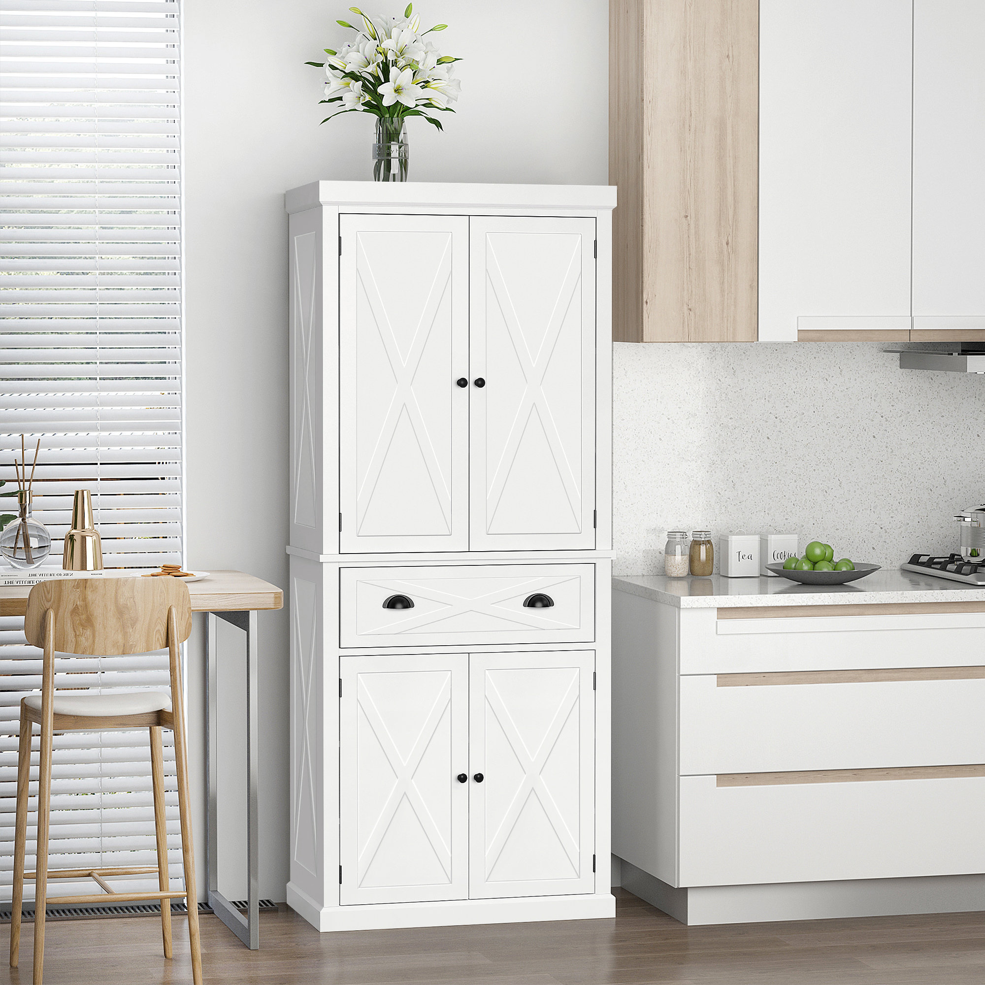 Gracie Oaks Nasharn 72.5" Kitchen Pantry Wayfair