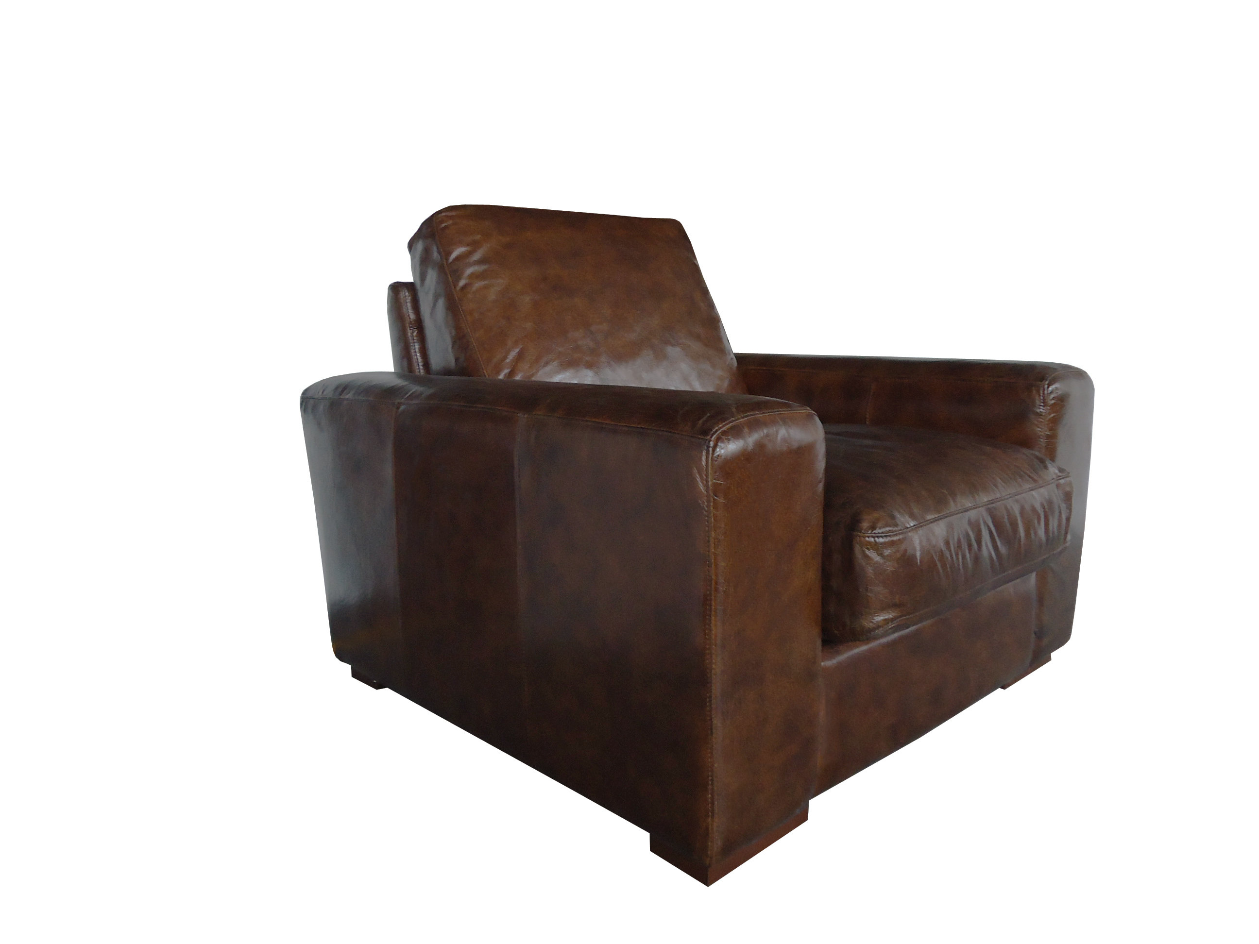 17 Stories Allan 42'' Wide Genuine Leather Top Grain Leather Club Chair