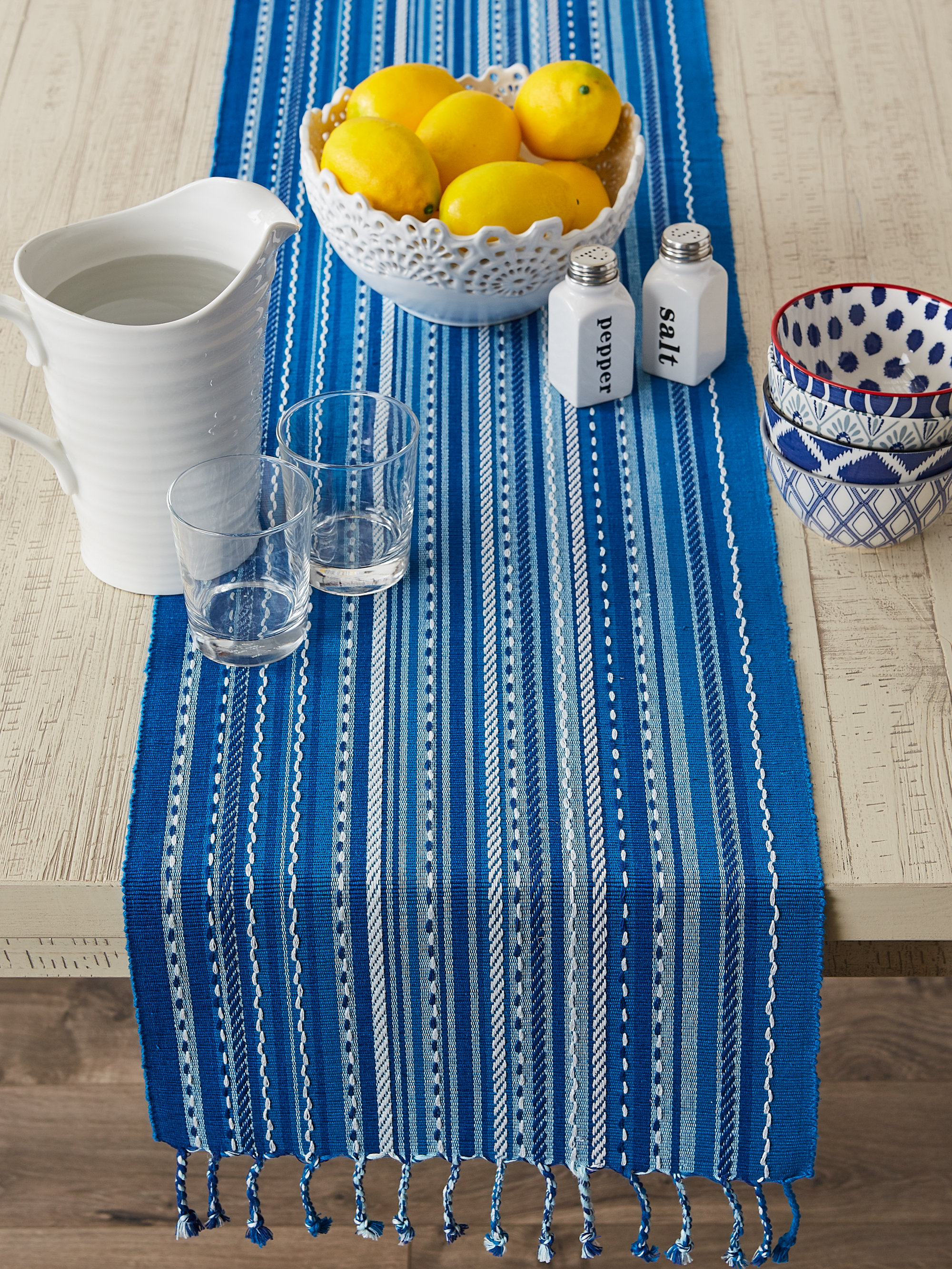 Dakota Fields Rectangular Striped Cotton Table Runner Wayfair