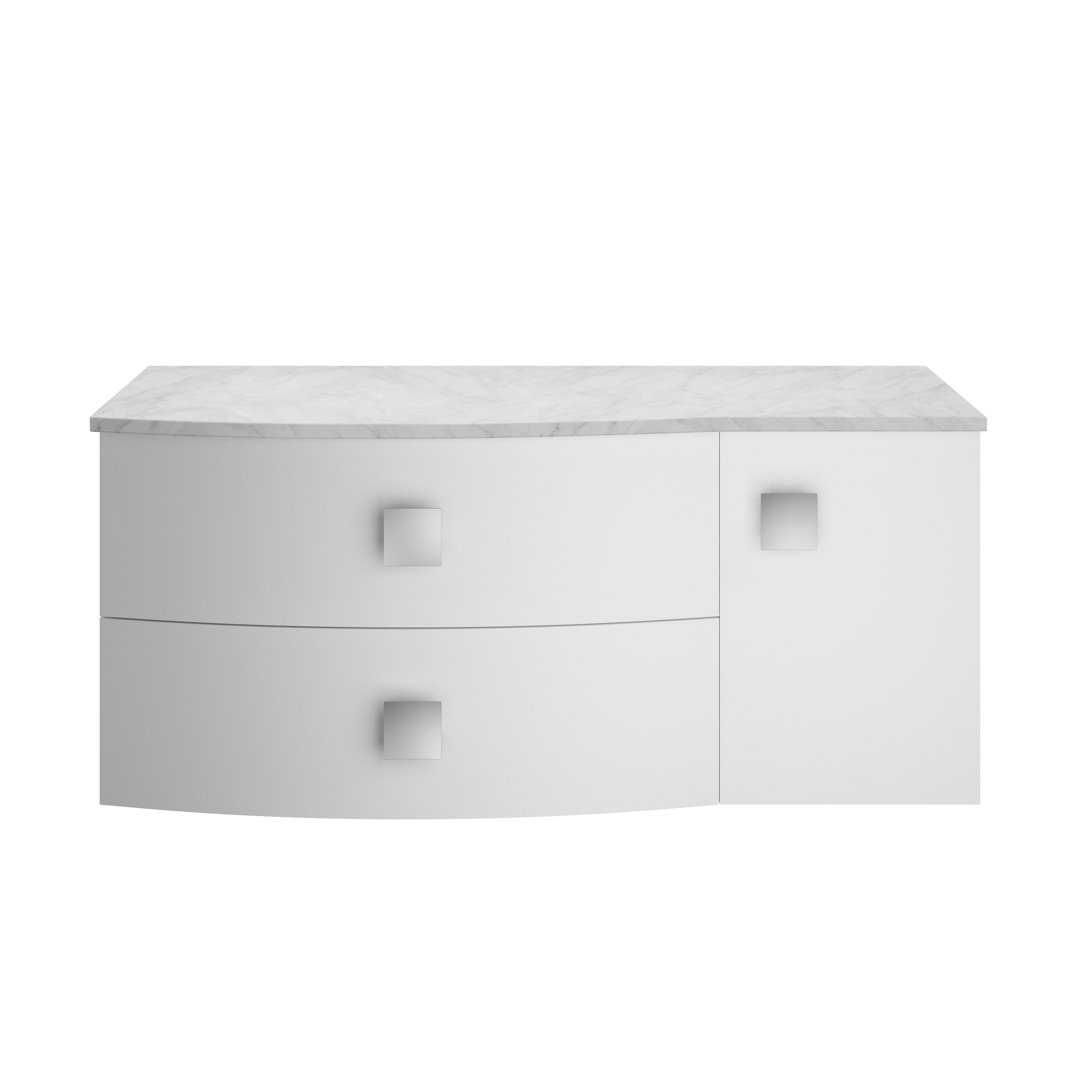 VASARI 101.2Cm Wall Mounted Single Bathroom Vanity Base Only white