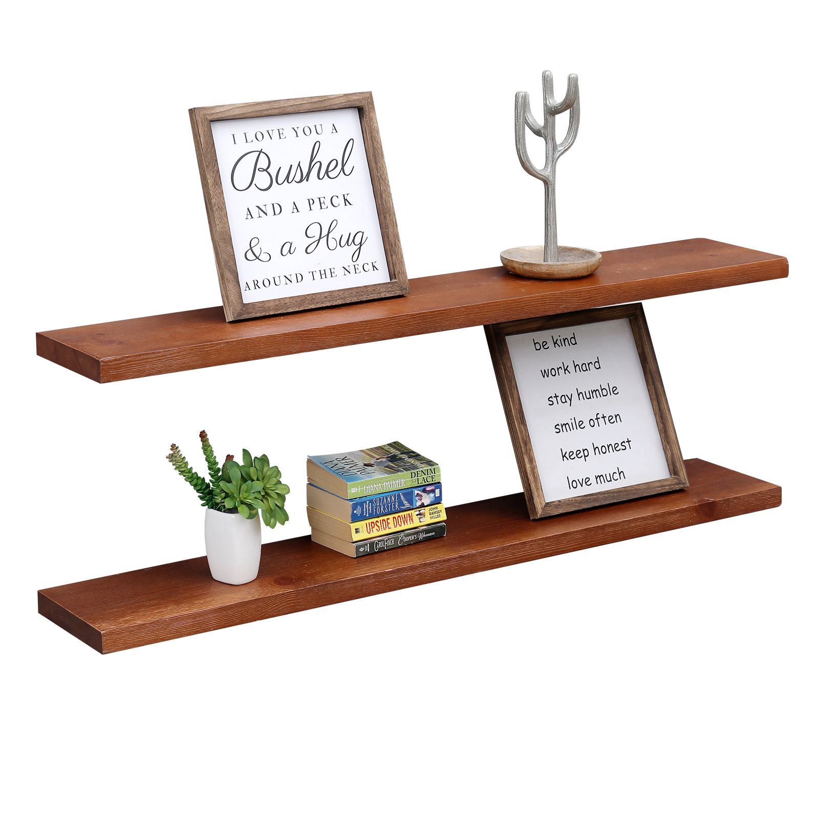 Latitude Run® Denton 2 Piece Pine Solid Wood Floating Shelf Wayfair