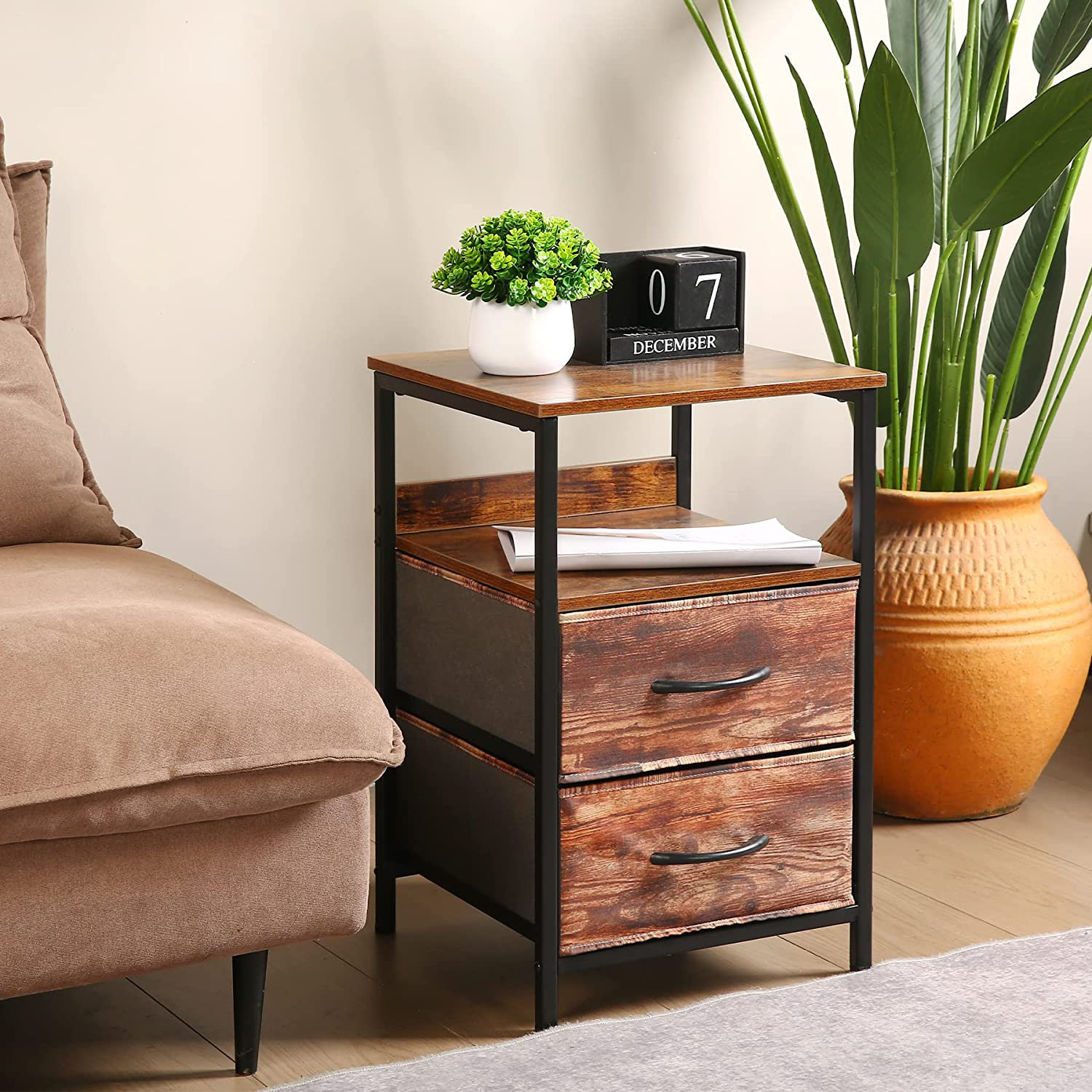 17 Stories Stainless Steel Nightstand Wayfair