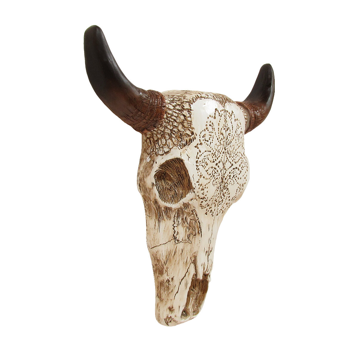Resin/Leather Steer Skull&Horns Wall Mount Bull/Cow Head Western Star Home Decor 