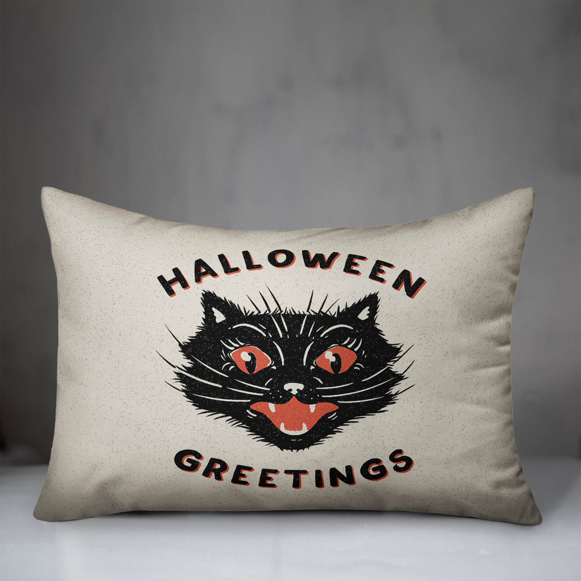 halloween black cat pillow