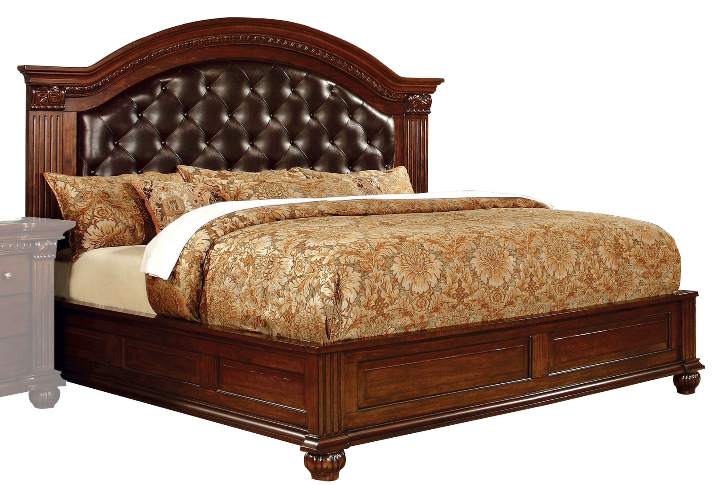 Details about   Hodedah Queen Platform Bed with Upholstered Headboard and Wooden Frame in Black 