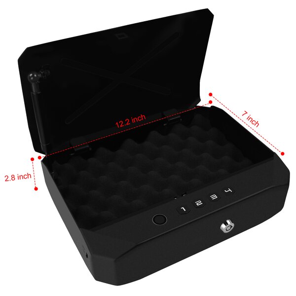 Biometric Gun Safe-for Quick Access for Home Rugged Construction Auto Open Lid for sale online 