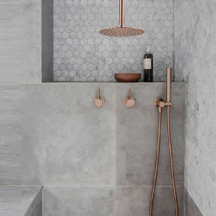 Verona Solid Brass Ceiling Mounted Bathroom Volume Control Complete Shower System with Rough-in Valve