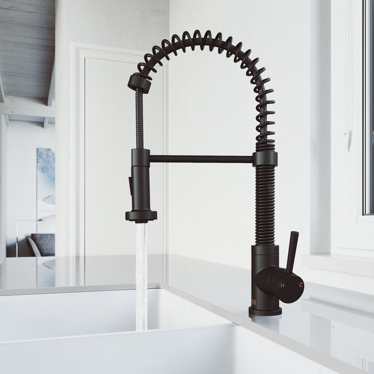 VIGO Edison Pull Down Single Handle Kitchen Faucet with ...