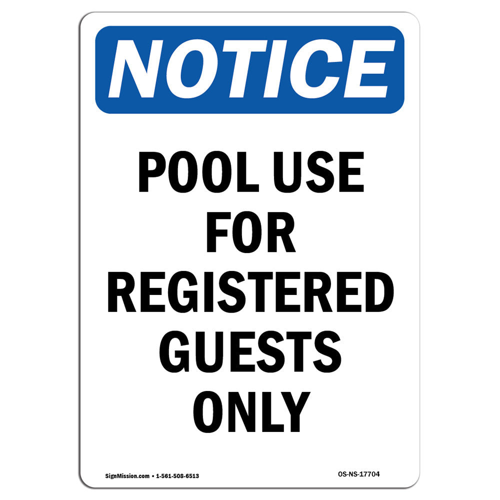 SignMission Pool Use For Registered Guests Only Sign Wayfair