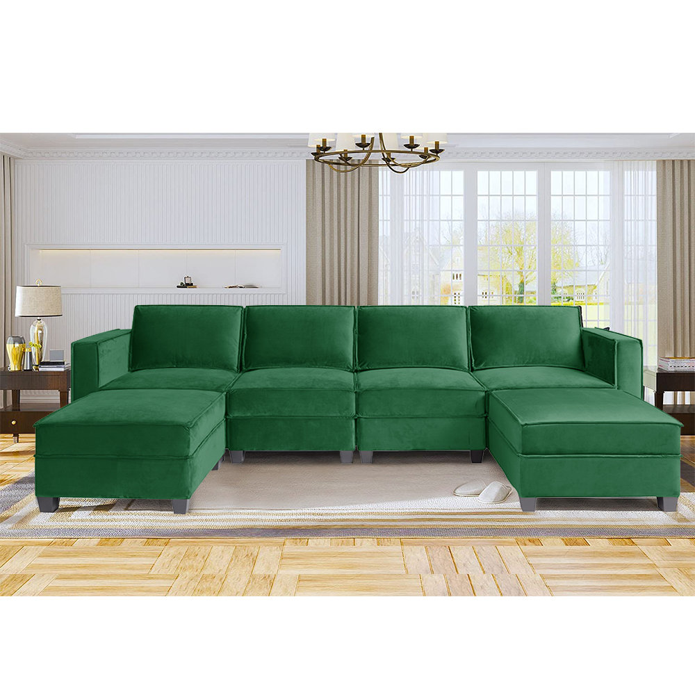 Ebern Designs Malayiah 6 Piece Upholstered Sectional Wayfair