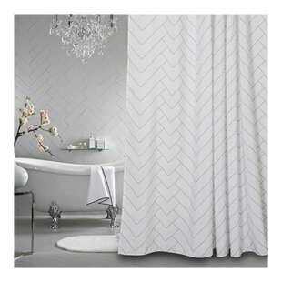 Voguease White Shower Curtain or Liner with Small diamond Pattern Hotel Style 