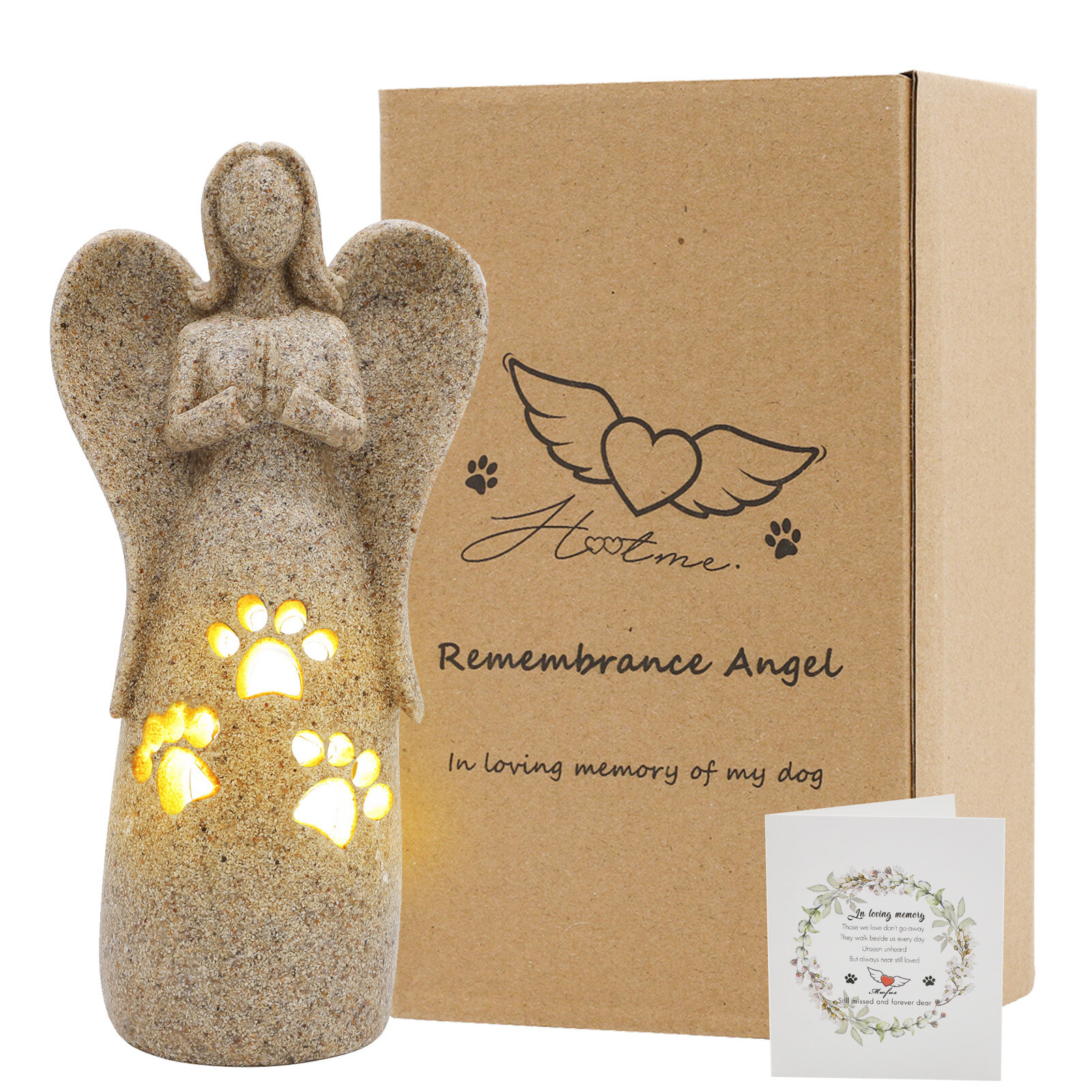 YINEOR Dog Memorial Gifts Angel Figurines Pet Sympathy Gifts for Loss of Dog Remembrance Gift 