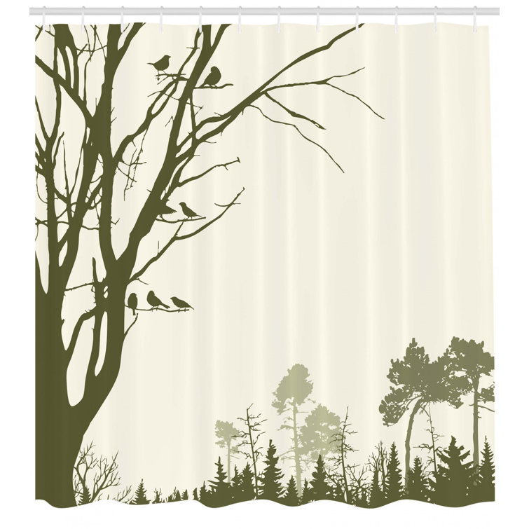 Loon Peak® Buragate Nature Theme The Panorama of a Forest Pattern Birds on  Tree Branches Single Shower Curtain & Reviews - Wayfair Canada