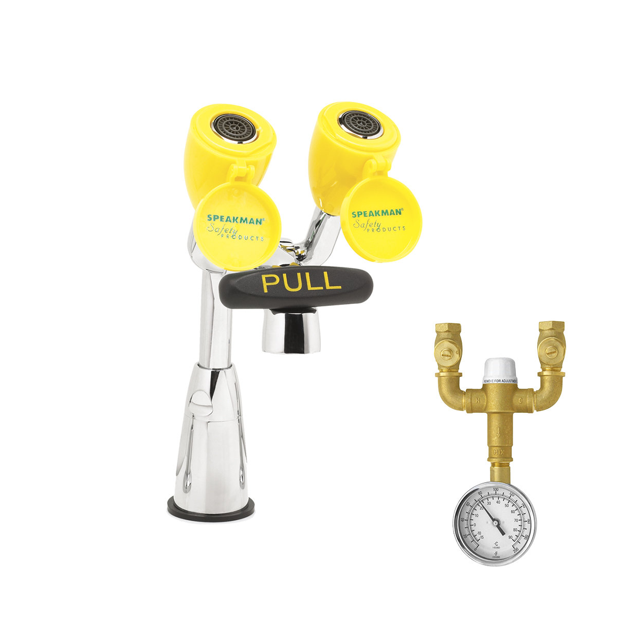 Speakman Eyesaver Laboratory Faucet with Integrated Emergency Eyewash with Thermostatic Mixing