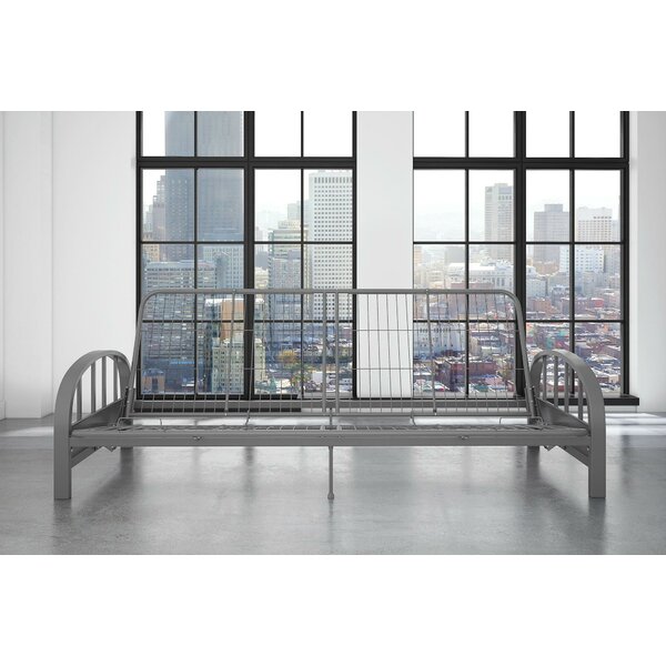 DHP Aiden Metal Futon Frame Full Size Silver for sale online 