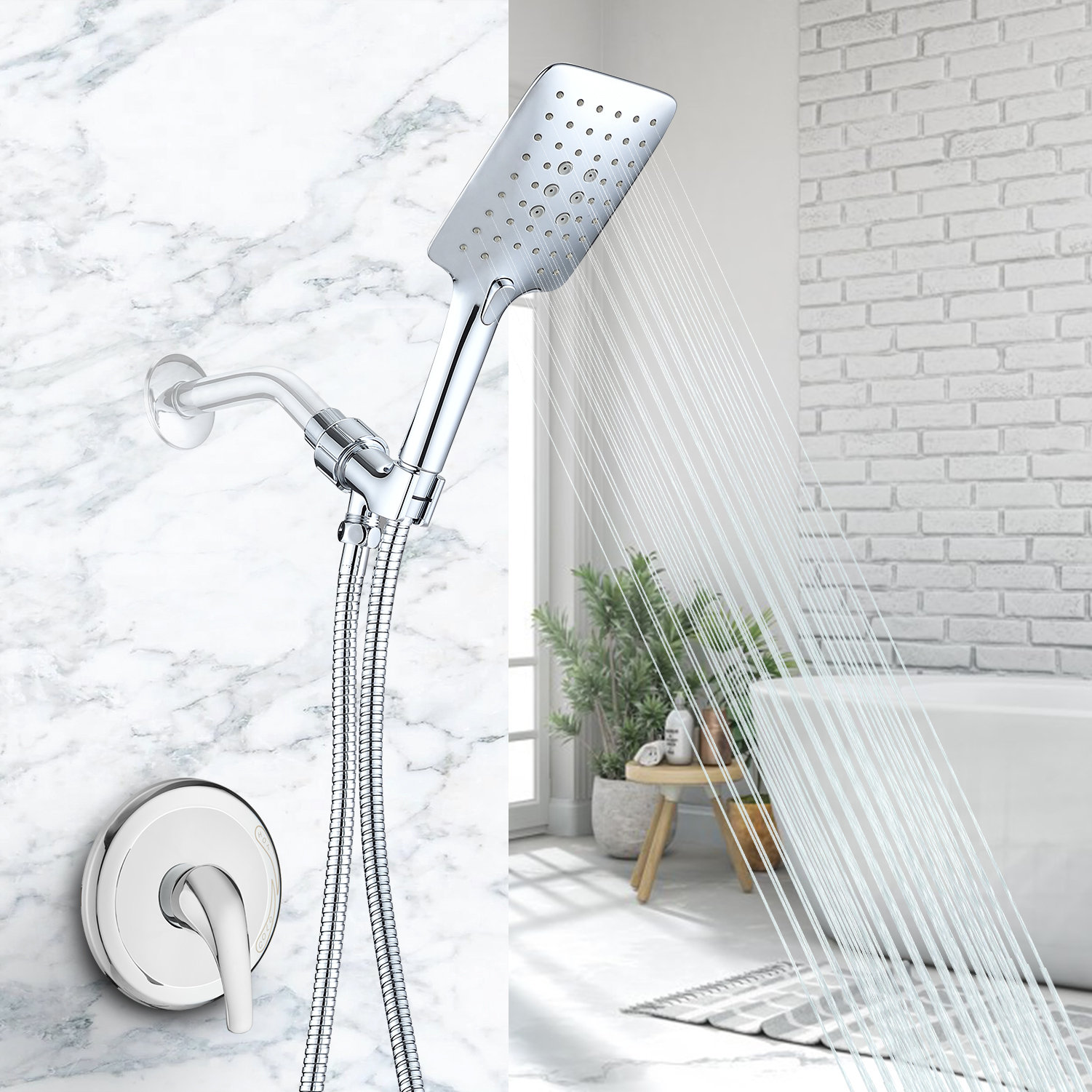 MAXWELL Handheld Shower Head with Rough-In Valve and Hose | Wayfair
