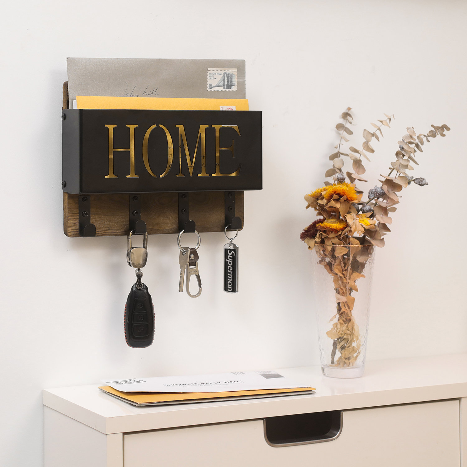 Trent Austin Design® Odacia Wall Organizer Key Hooks/Mail Storage